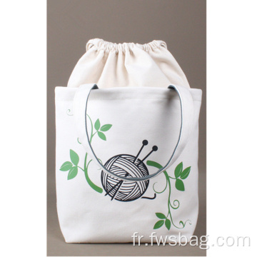 Fermeture Coton Canvas Tote Yarn Rangement Sacs